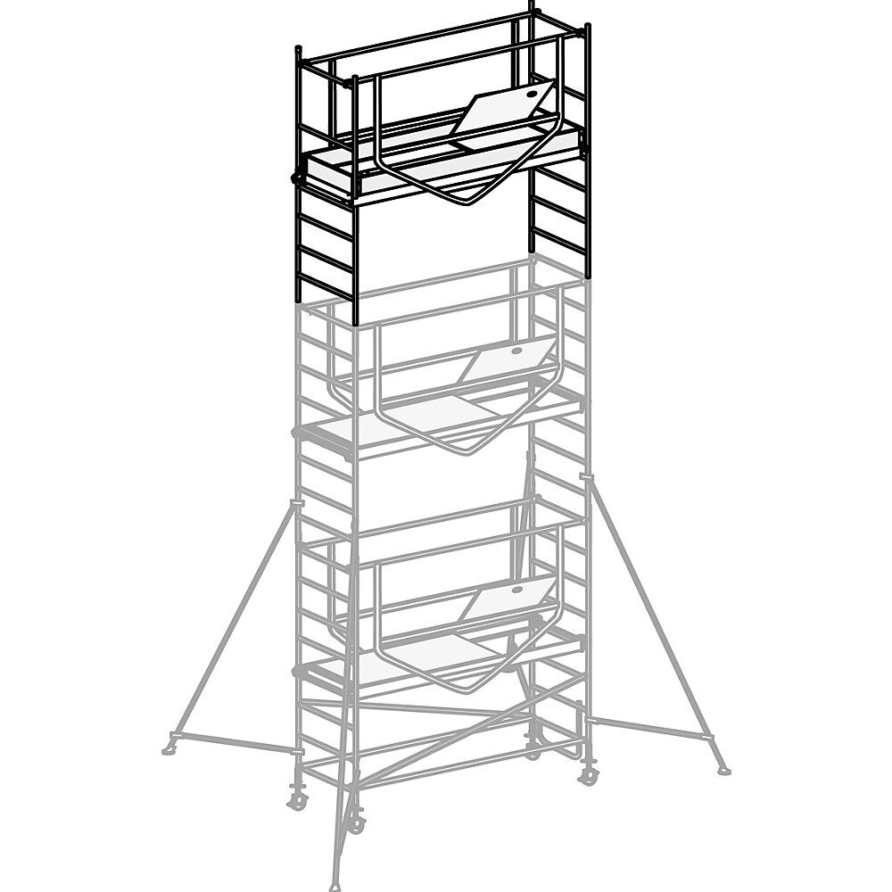 HYMER Andamio rodante ADVANCED SAFE-T 7070, módulos de ampliación, plataforma 1,58 x 0,61 m, módulo 3