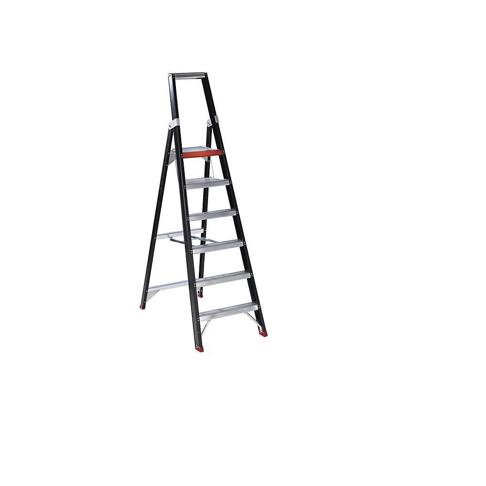 Altrex Escalera tipo tijera de seguridad, ascenso por un lado, 6 peldaños incl. plataforma