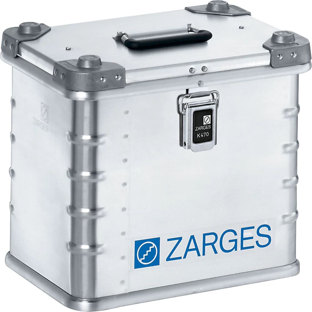 ZARGES Caja de transporte de aluminio, capacidad 27 l, L x A x H interiores 350 x 250 x 310 mm, modelo robusto