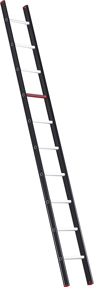 Altrex Escalera de mano de aluminio, con peldaños, negra, 10 peldaños