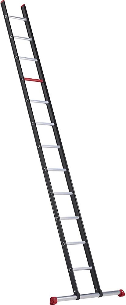 Altrex Escalera de mano de aluminio, con peldaños, negra, 12 peldaños