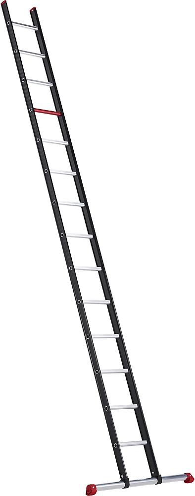 Altrex Escalera de mano de aluminio, con peldaños, negra, 14 peldaños