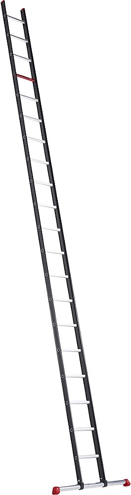 Altrex Escalera de mano de aluminio, con peldaños, negra, 20 peldaños