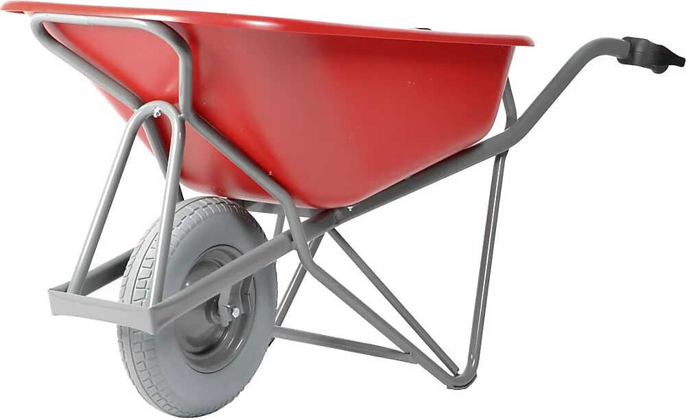 MATADOR Carretilla Profi-Max Plus, de acero, 90 l, cubeta de PEAD roja