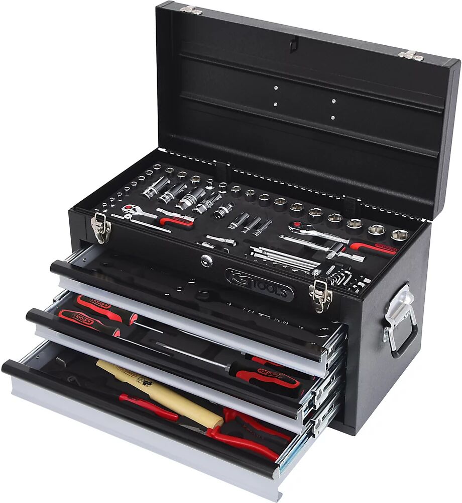 KS Tools Juego de herramientas universales de 1/4'' + 3/8'' CHROMEplus, 99 piezas, reversible