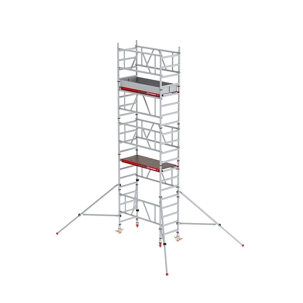 Altrex Andamio rodante de montaje rápido MiTOWER Plus, plataforma de madera, altura de trabajo 6 m