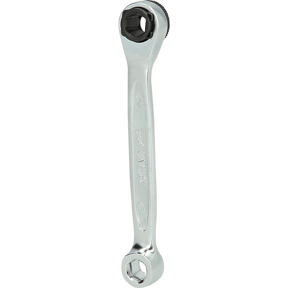 KS Tools Mini llave poligonal de trinquete reversible para puntas GEARplus, longitud 90 mm, con corona giratoria