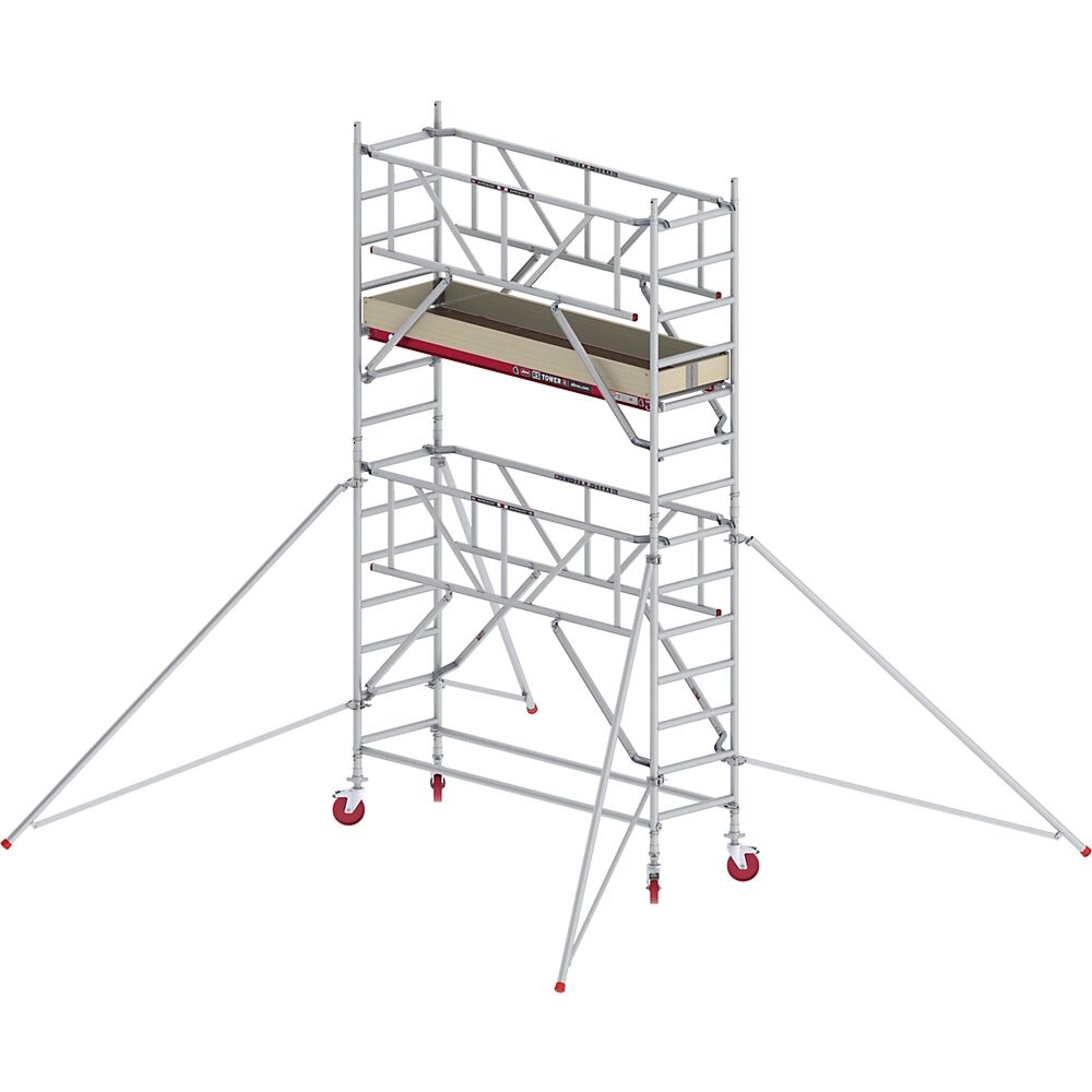 Altrex Andamio rodante RS TOWER 41 estrecho con Safe-Quick®, plataforma de madera, longitud 2,45 m, altura de trabajo 5,20 m