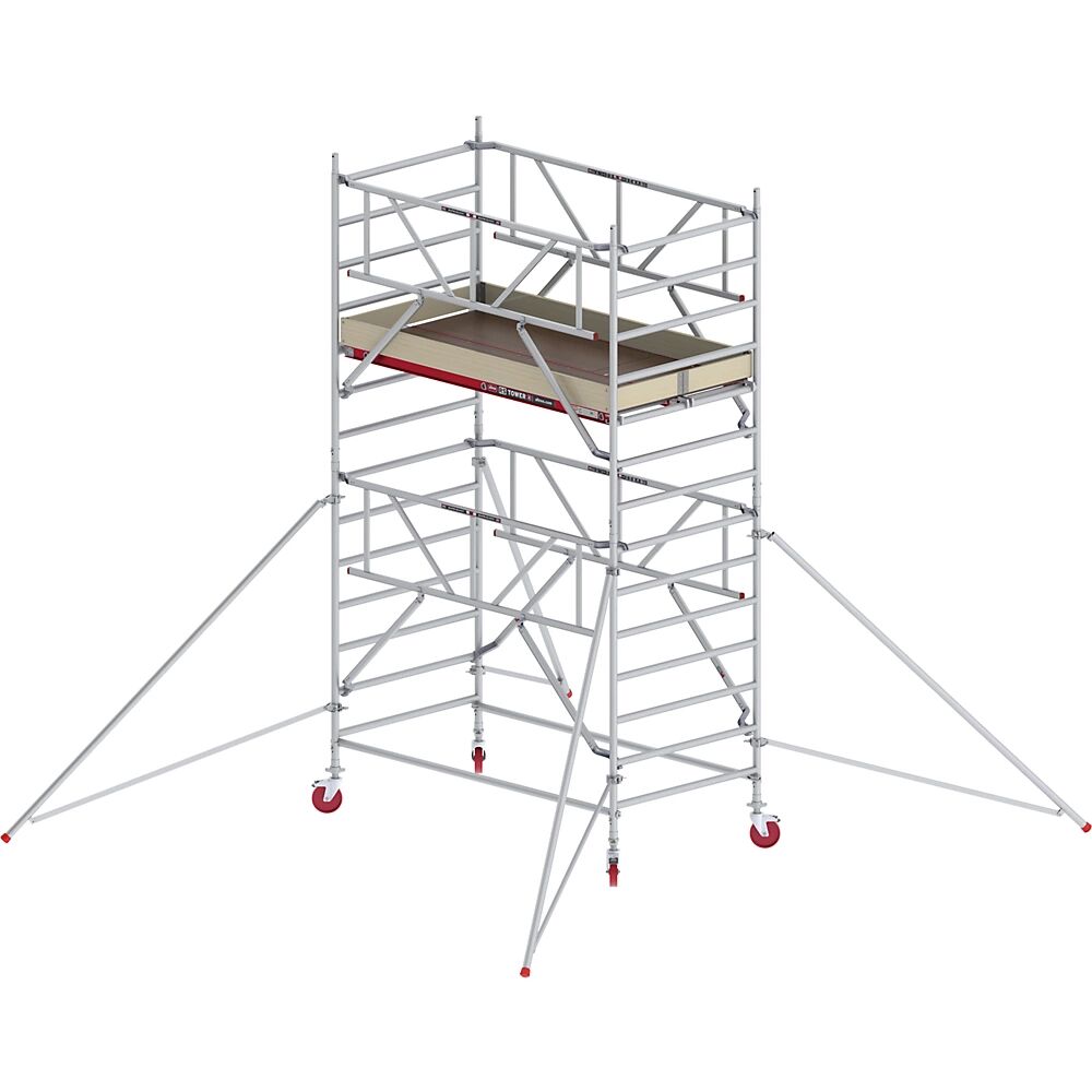 Altrex Andamio rodante RS TOWER 42 ancho con Safe-Quick®, plataforma de madera, longitud 2,45 m, altura de trabajo 5,20 m