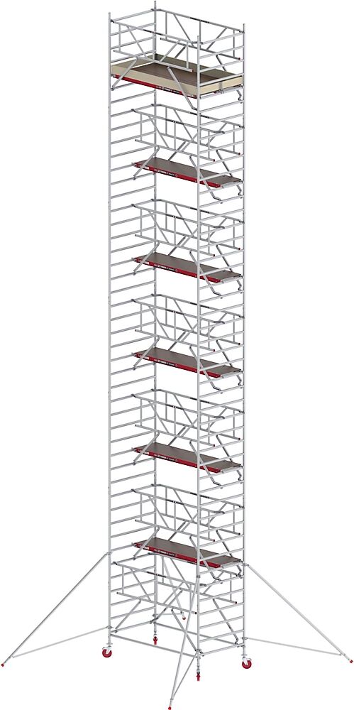 Altrex Andamio rodante RS TOWER 42 ancho con Safe-Quick®, plataforma de madera, longitud 2,45 m, altura de trabajo 14,2 m