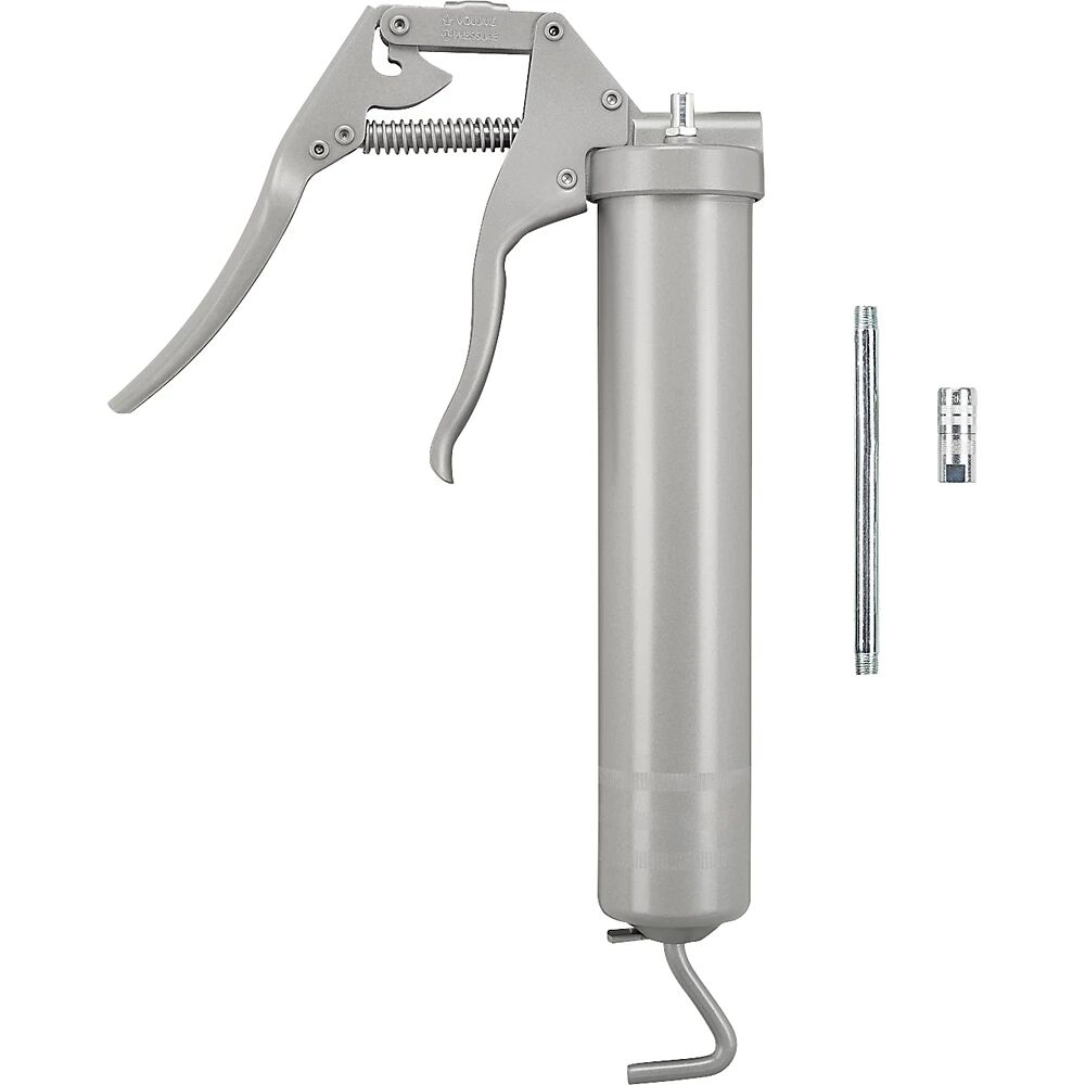 PRESSOL Pistola de engrase con una sola mano, con tubo de boquilla y boquilla hidráulica, para grasas hasta NLGI 2 a 20 °C