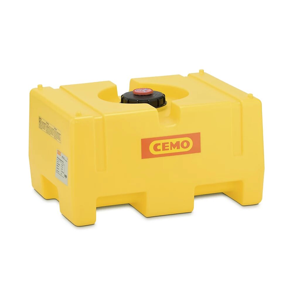 CEMO Bidón de PE para agua, en forma de caja, amarillo, capacidad 125 l