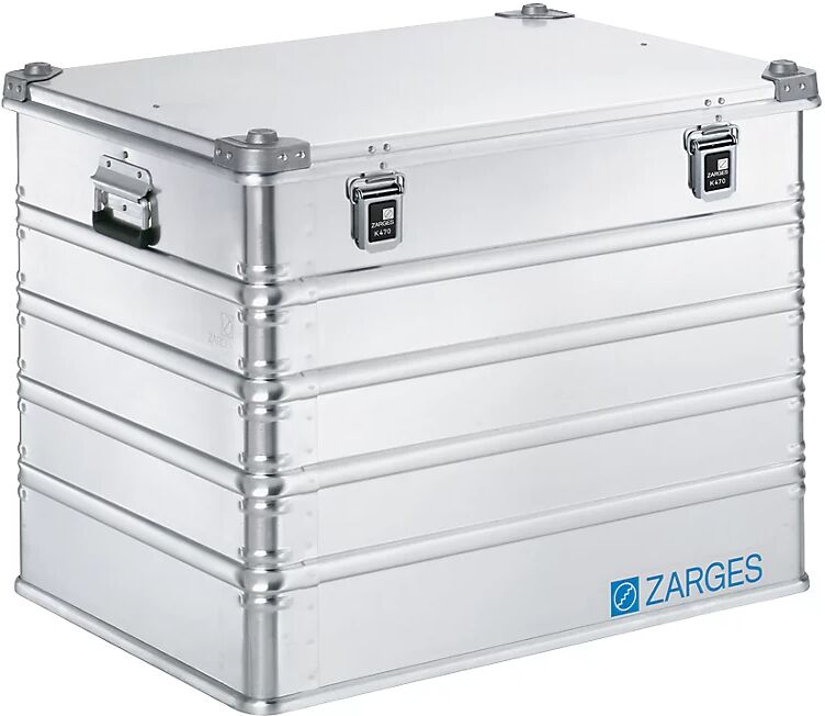 ZARGES Caja de transporte de aluminio, capacidad 239 l, L x A x H interiores 750 x 550 x 580 mm, modelo robusto