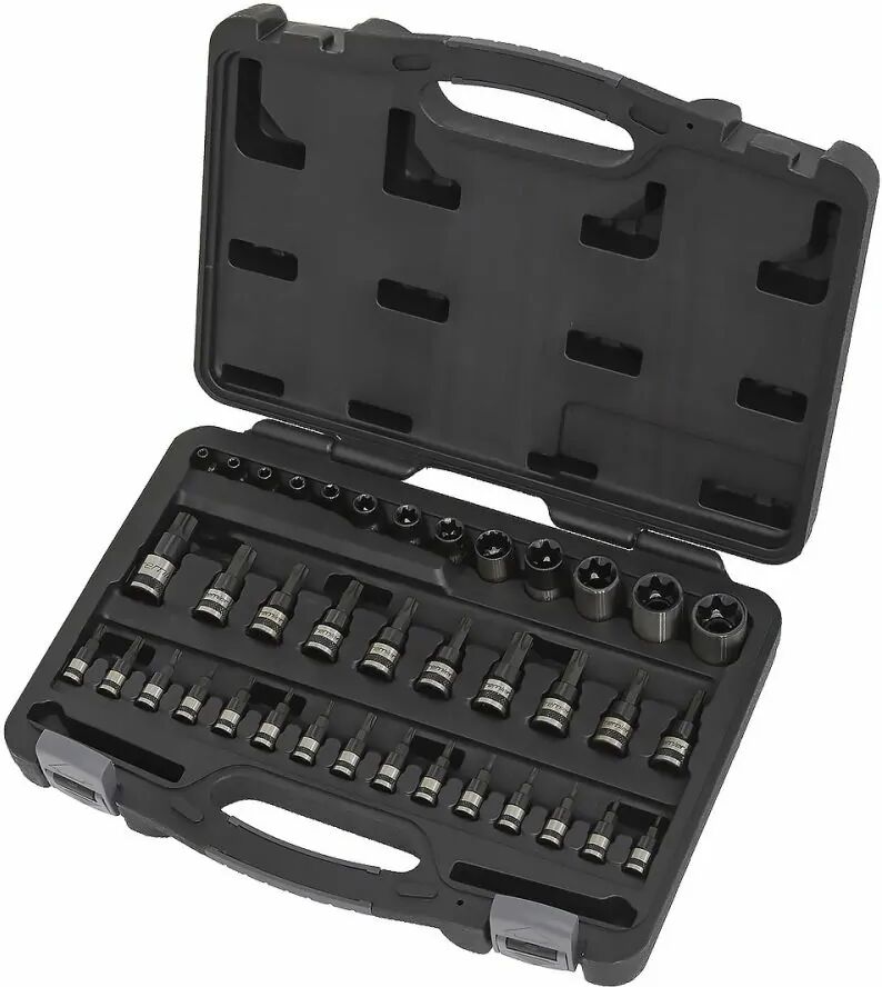 Sealey Maletín con 38 puntas y vasos torx 1/4", 1/2" & 3/8" - Premier Black Series