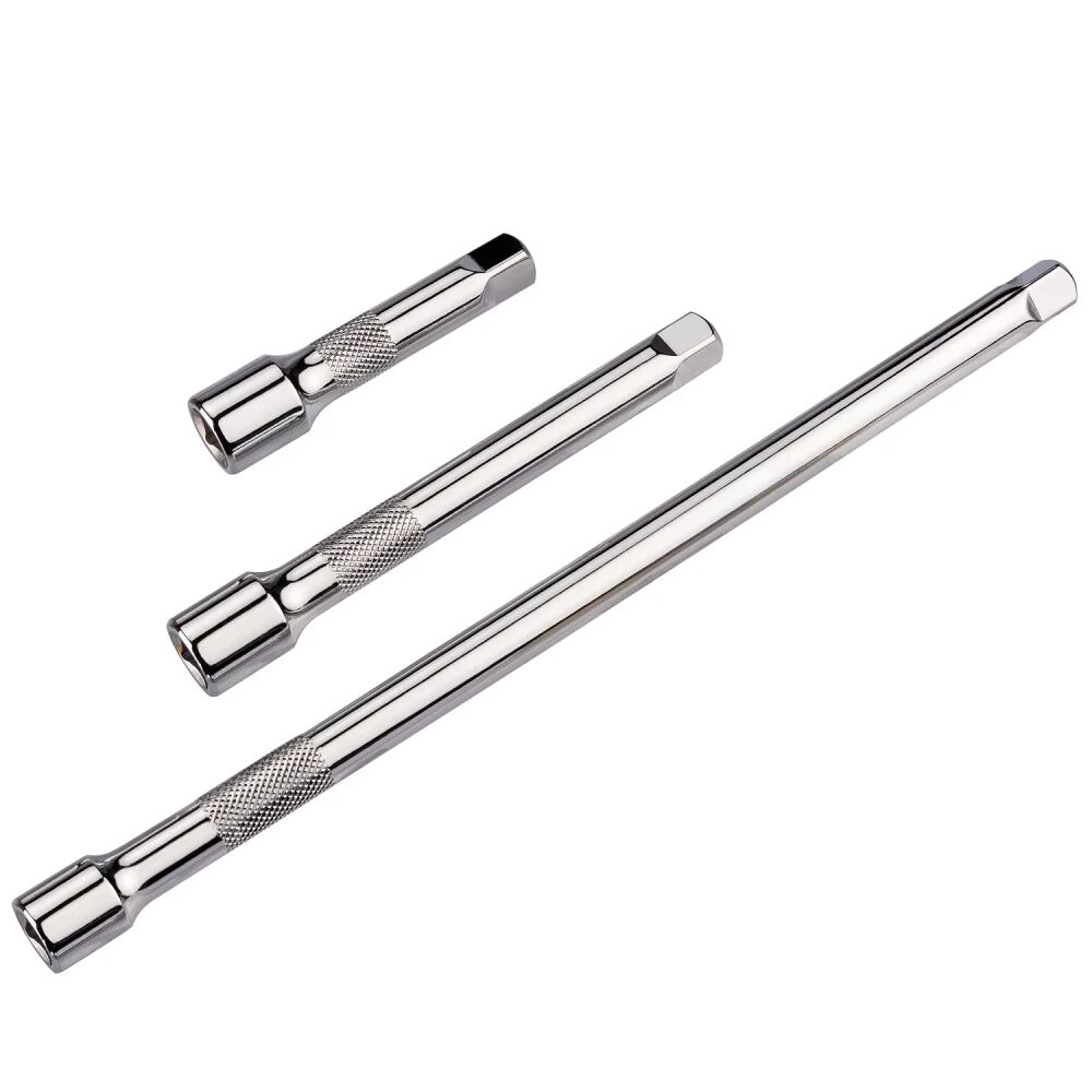 Silverline 3 Extensiones para llaves de vaso 3/8". Acero Cromo-Vanadio