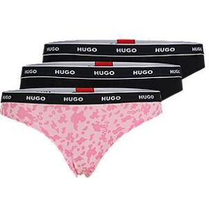 HUGO Three-pack of stretch-cotton thongs with logo waistbands