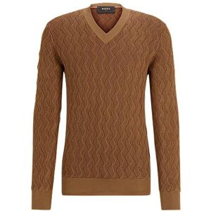 Boss Aran-knit sweater in two-tone silk