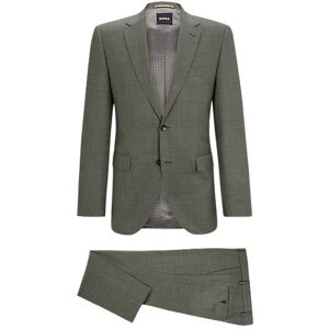 Boss Regular-fit suit in micro-patterned virgin wool