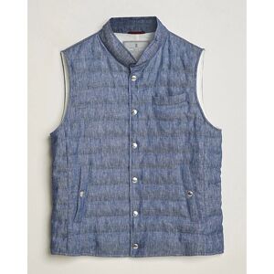 Brunello Cucinelli Linen Gilet Light Blue - Sininen - Size: One size - Gender: men