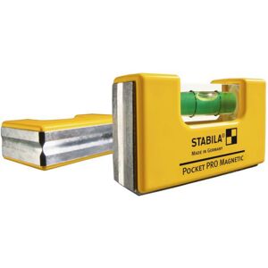 Niveau a bulle STABILA Pocket PRO Magnetic, 7 cm, avec systeme d'aimants aux terres rares et clip ceinture - 17768