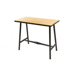 HBM Établi pliable HBM 100 cm de qualité lourde avec lame en bois NOIR