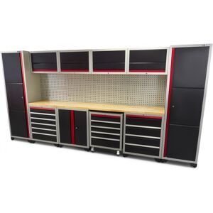 HBM Système d'atelier modulaire professionnel de luxe HBM, 16 pièces, noir rouge