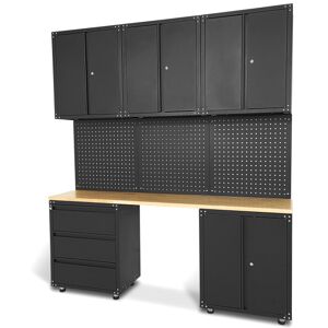 HBM Système d'atelier modulaire premium HBM, 9 pièces, noir mat, modèle 1