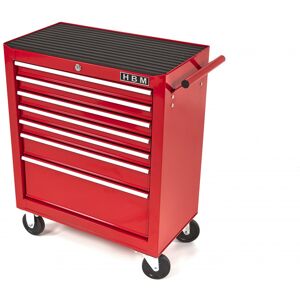 HBM Chariot à outils HBM avec 7 tiroirs - 62 cm - Rouge