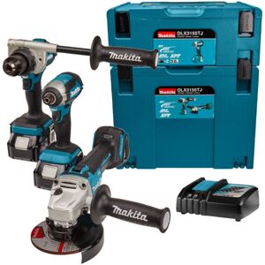 Makita Perceuse-visseuse sans fil, meuleuse d'angle, 18 volts 5,0 Ah, DLX3155TJ