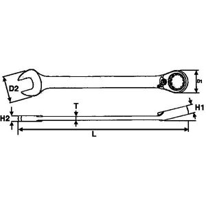 -  llave combi carraca reversible 17MM 600517R