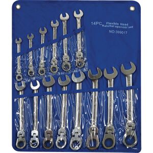 Silverline Set de clés mixtes à cliquets 14 pcs