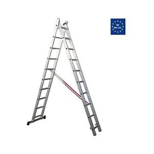 Escalux Echelle Aluminium semi-professionnelle transformable 2x10 Haut travail 5,65 m TR2 - Publicité