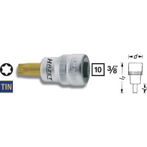 Douille mâle TORX - Carré creux 10 mm (3/8 pouce) - Profil TORX intérieur - Taille: T 25 - Longueur totale: 43.5 mm - 8802-T25