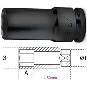 BETA Douille à choc longue - 720L - x 1 - 80 mm - 1/2'' - 17 mm - 6 pans - Publicité