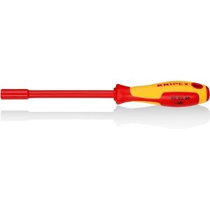 Knipex Clé à douilles avec poignée de tournevis brunie, poignée isolante bi-matière, certifiée VDE 232 mm 98 03 06 - Publicité