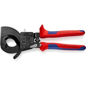 Knipex Coupe-câbles à cliquet noire laquée, avec gaines bi-matière 250 mm (carte LS/blister) 95 31 250 - Publicité