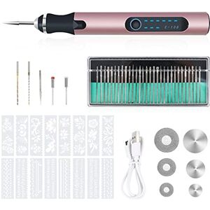 Stylo Graveur Électrique, Outils de Gravure USB Rechargeable Multifonction  Mini Stylo de Graver avec 20 Bits et 16 Pochoirs Pour Bricolage Bijoux