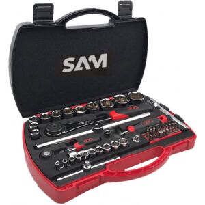 SAM OUTILLAGE Coffret de douilles et accessoires 1/4'' et 1/2'' 60 pièces - SAM OUTILLAGE - 75-SHR60