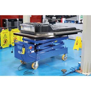 Non communiqué table elevatrice electrohydraulique mobile - 1,4 tonnes - Laser Tools - Publicité