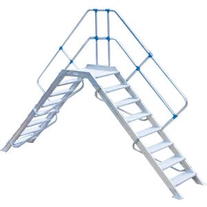 Axess Industries passerelle double accès en aluminium 45°   nbre de marches 10   haut. travail...