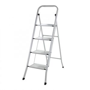 Dema Escabeau en acier 4 marches pliable blanc - Echelle