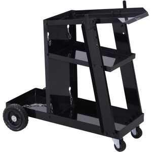 Durhand Carrello Porta Utensili Attrezzi 3 Ripiani 4 Ruote in Gomma Max. 50kg da Officina Acciaio 