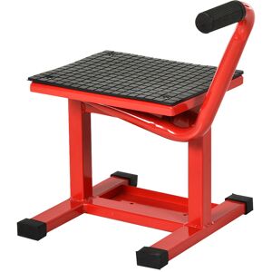 Durhand Cavalletto Alzamoto in Acciaio max 150kg con Superficie in Gomma e Manovella, 48x34x43 cm, Rosso