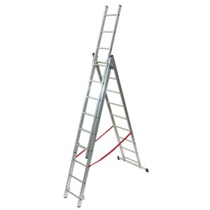 FACAL Scala a sfilo  Stilo 3 rampe in alluminio 3 x 9 gradini per lavori fino a 6.8 m