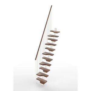 Leroy Merlin Scala a rampa dritto e passo giapponese Bria larghezza 61 cm, struttura in metallo bianco, gradini in legno noce
