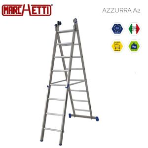 Marchetti Scala Trasformabile – Professionale Uso Intensivo Azzurra A2 Gradini 10+10 Altezza Max 5,30 M - Cod. 21119