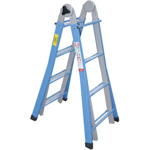 Tecnomat SCALA TELESCOPICA ACCIAIO 5+5 ALTEZZA MASSIMA 4,70 m D.LGS 81/08 PORTATA 100 kg