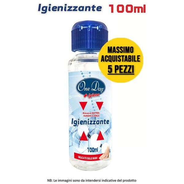 gel igienizzante mani one day + igiene. gel alcolico sanificante contro germi e batteri. formato tascabile da 100 ml