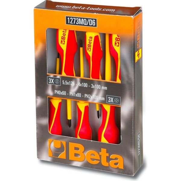 beta 12730851 set cacciaviti 6 giraviti con isolamento 100v - 127 mq/d6