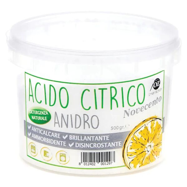 cera_novecento acido citrico anidro oz novecento 500 g anticalcare e brillantante ammorbidente disincrostante
